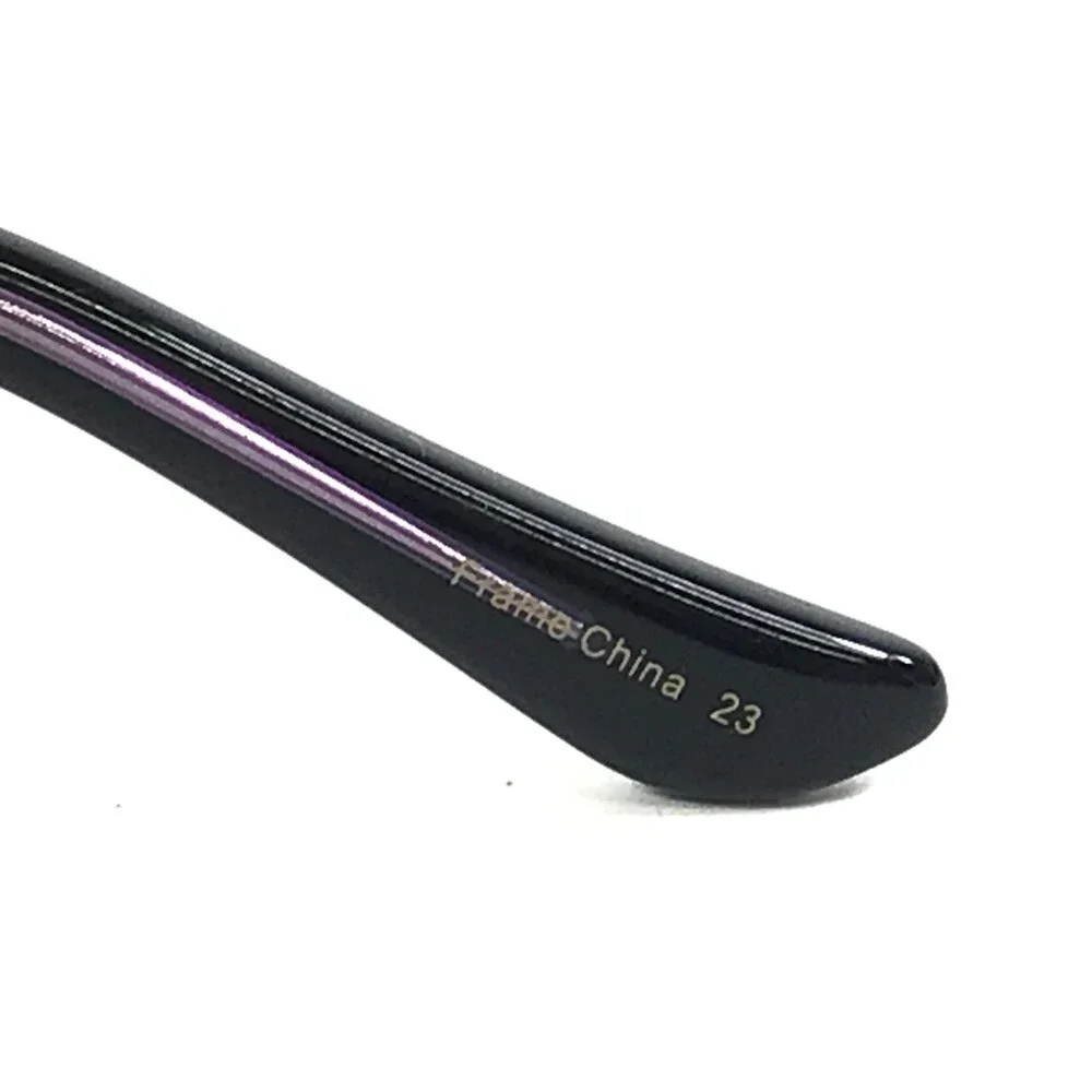 Thalia Eyeglasses Frames AMIGA BK Black Purple Rectangle Full Rim 51-15-130